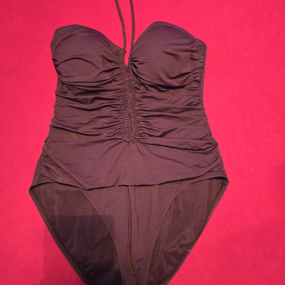 Bleu Rod Beattie Black Ruched One-Piece Swimsuit